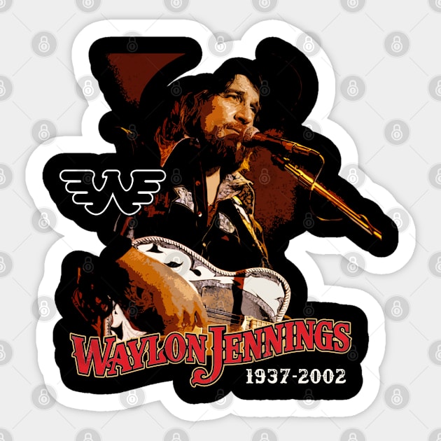 Waylon Jennings tribute Sticker by woodsman